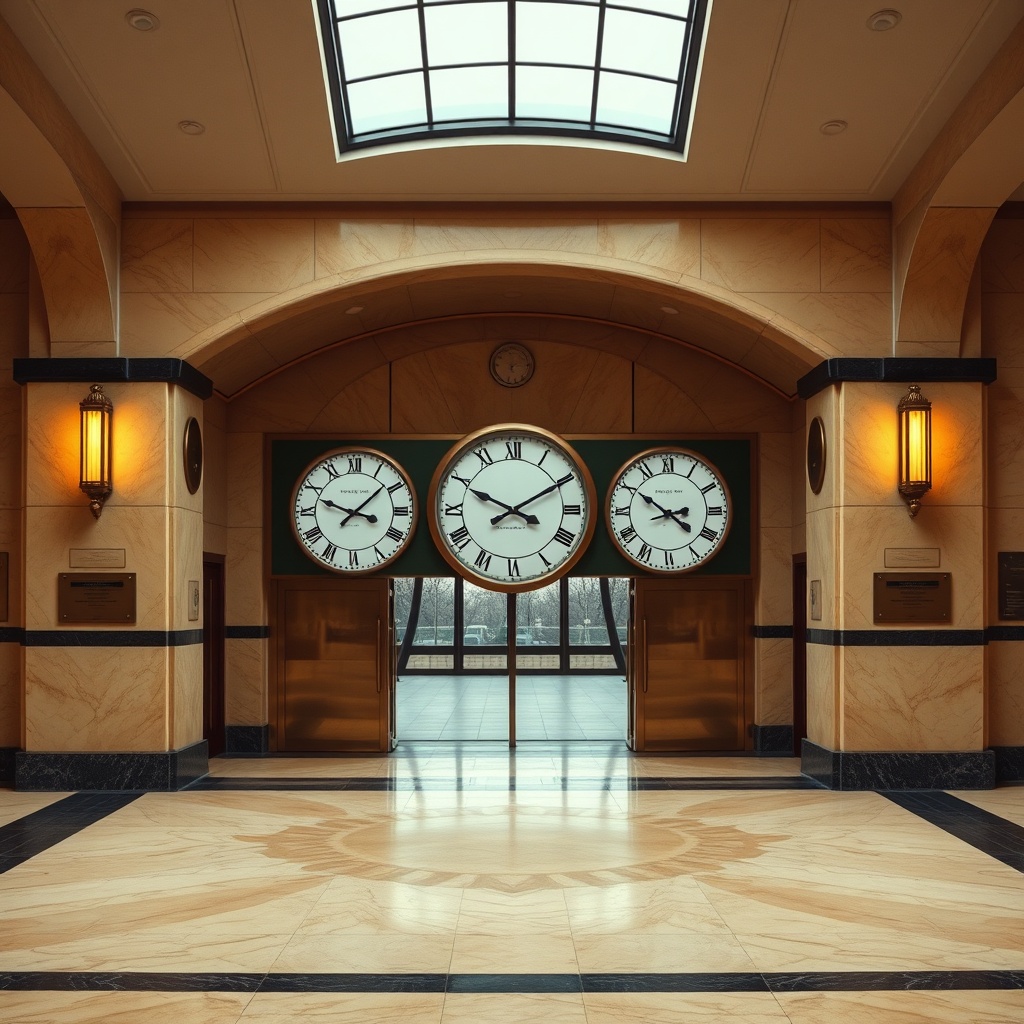 Art deco station hall clock
