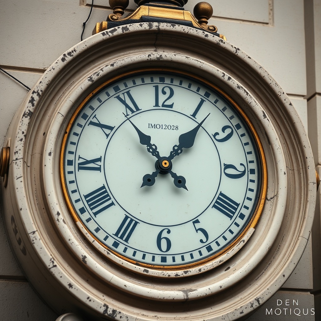 Close view of a civic clock dial